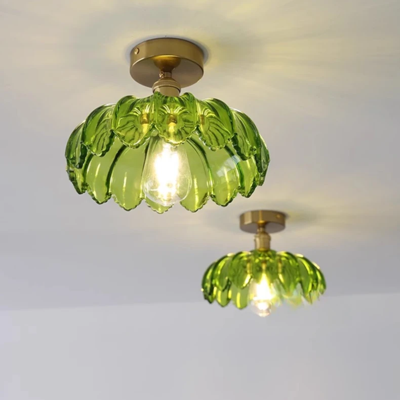 过道玄关衣帽间民宿纯铜玻璃北欧风简约走廊灯日式卧室餐厅吸顶灯