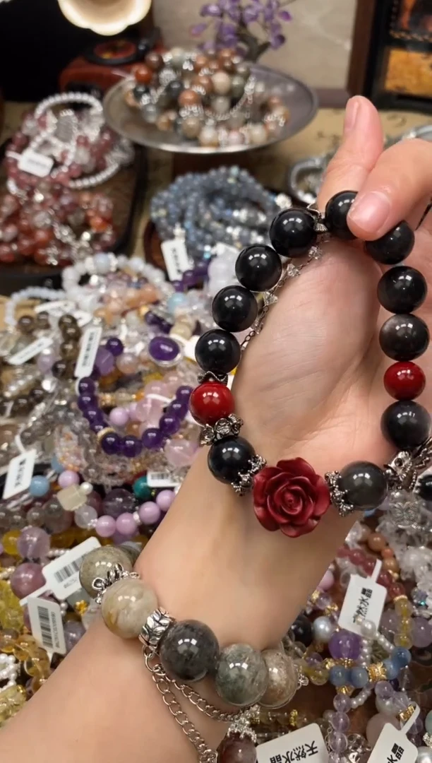 【闪购商品】黑曜岩手饰未镶嵌265手串