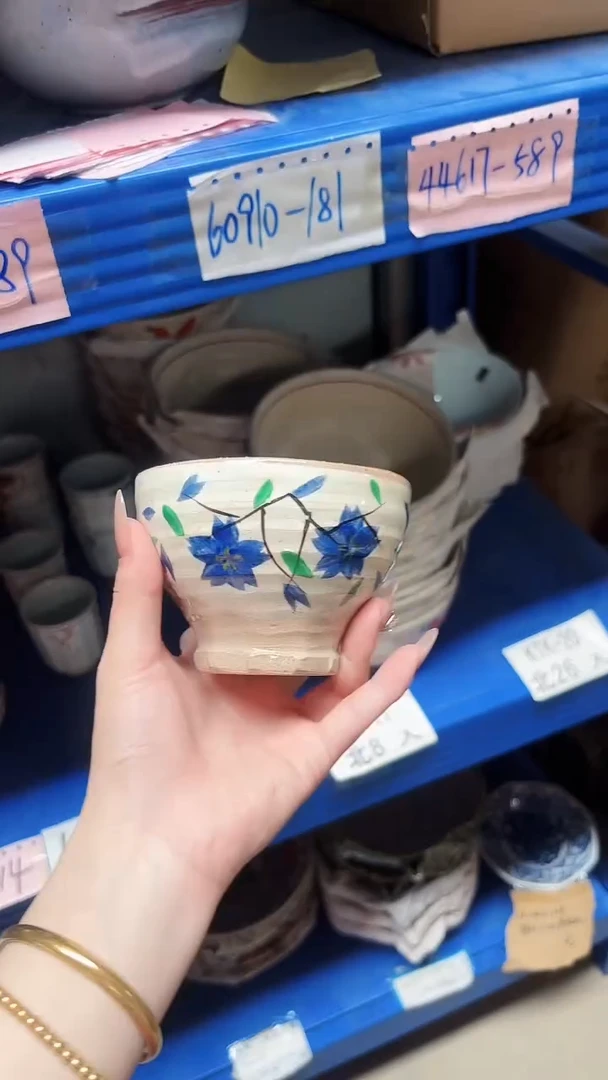 陶瓷濑户烧高脚碗进口一个