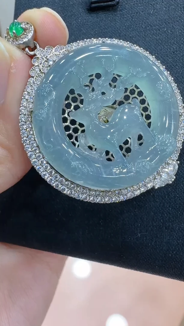 吊坠(不含链)银S925镶嵌翡翠多样性团购发一件