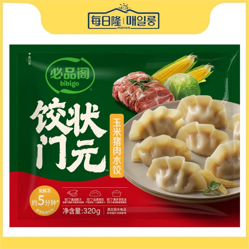 希杰必品阁饺门状元玉米猪肉水饺320g