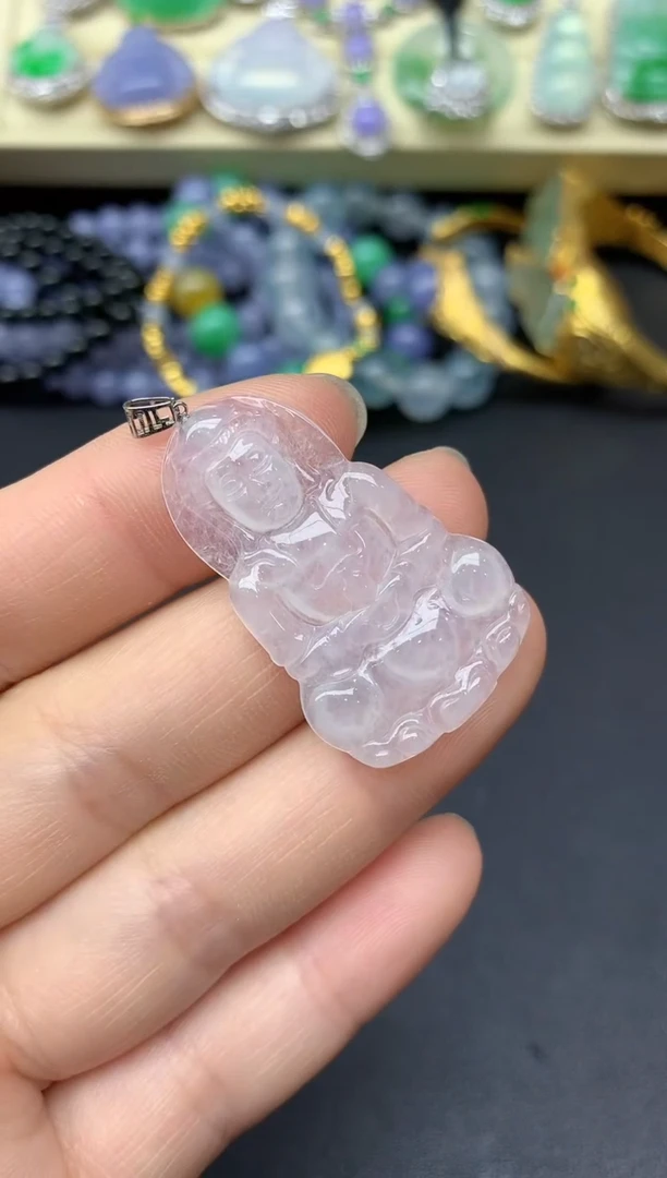 颈饰18K金镶嵌翡翠17-雪姐翡翠天天见