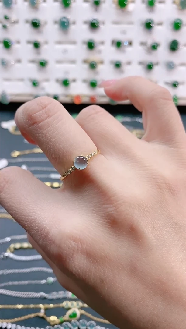 【闪购商品】翡翠戒指银S925镶嵌天然翡翠