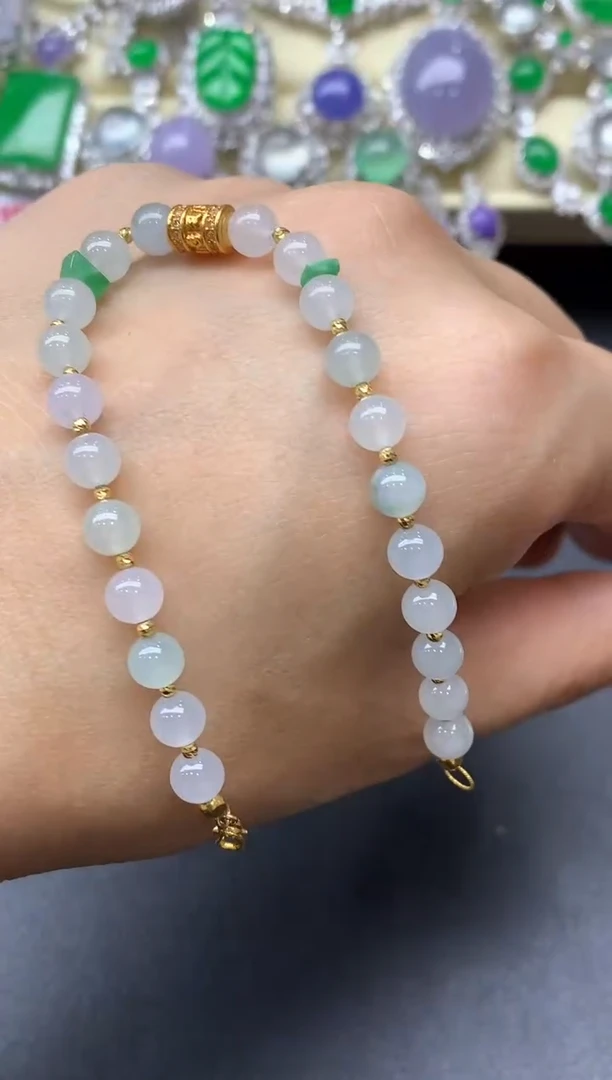 18K金镶嵌手链翡翠134-中国好珍宝