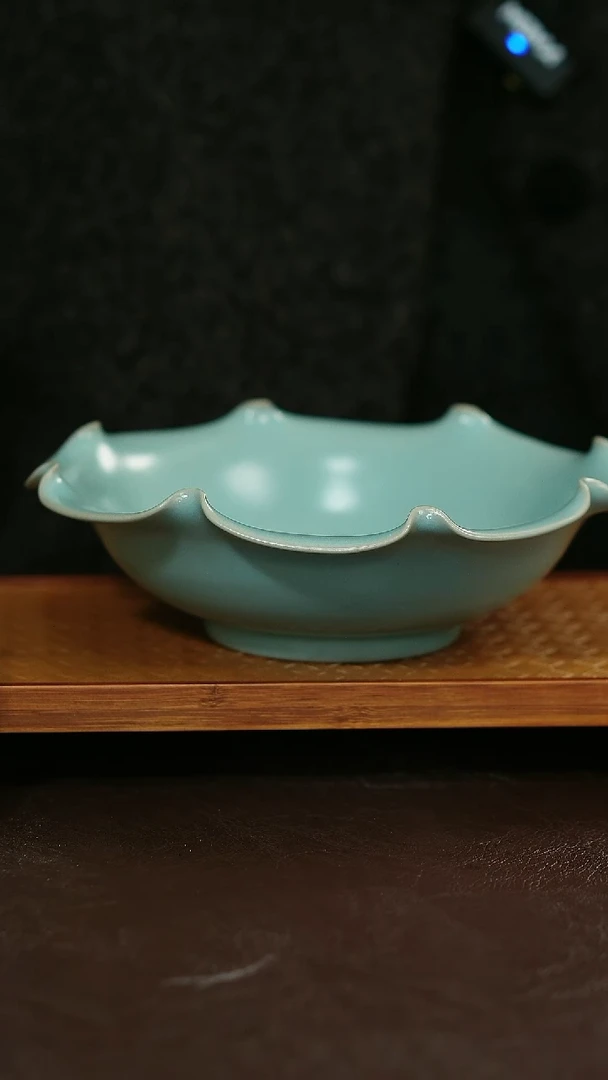 摆件陶汝宋汝瓷原矿釉 荷叶盘