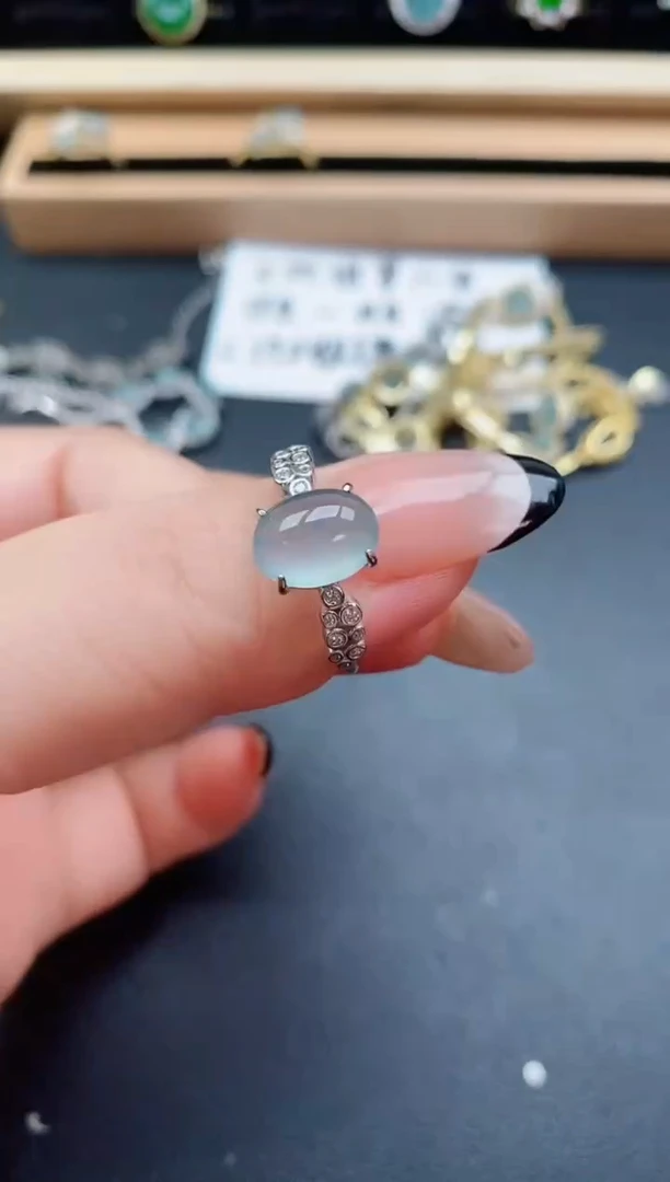 银S925镶嵌戒指翡翠60