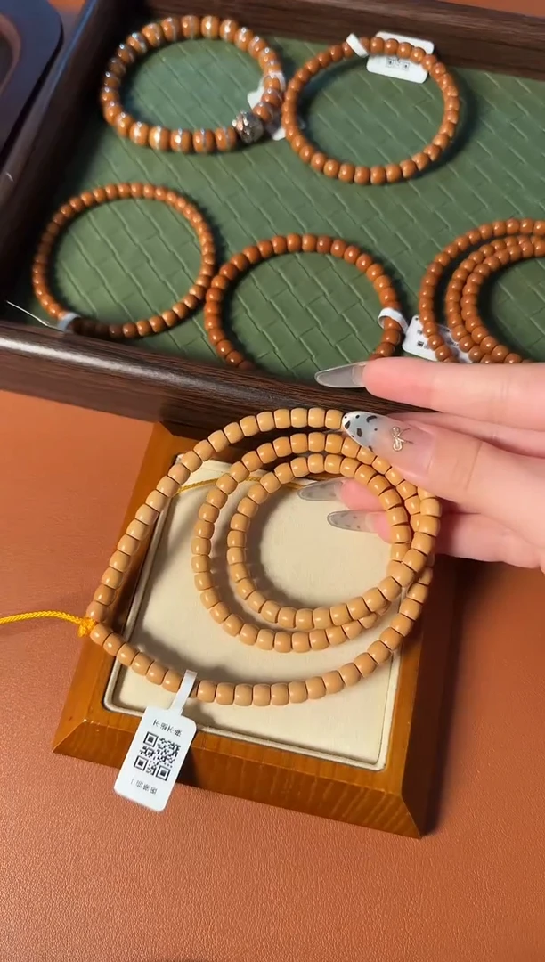 手串橄榄核5.9mm老挝核尖直切108