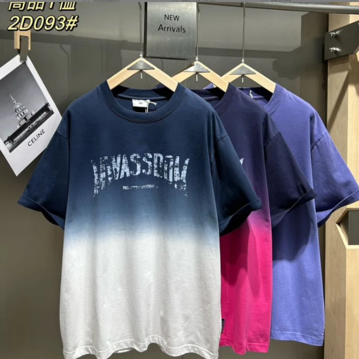 795 男女夏季重磅渐变色百搭圆领纯棉短袖T恤衫 T2D093 CK