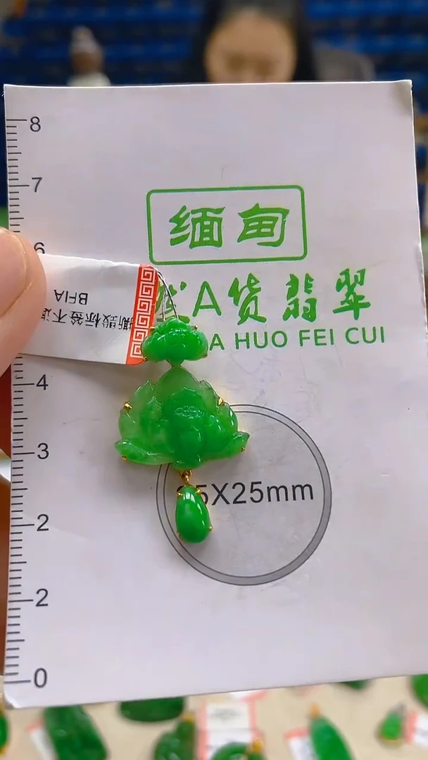 颈饰18K金镶嵌翡翠涅**生新号开播 全场乱卖