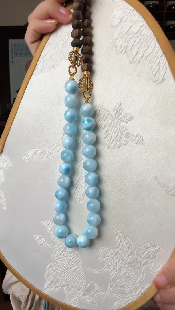 针钠钙石（海纹石）未镶嵌颈饰国风