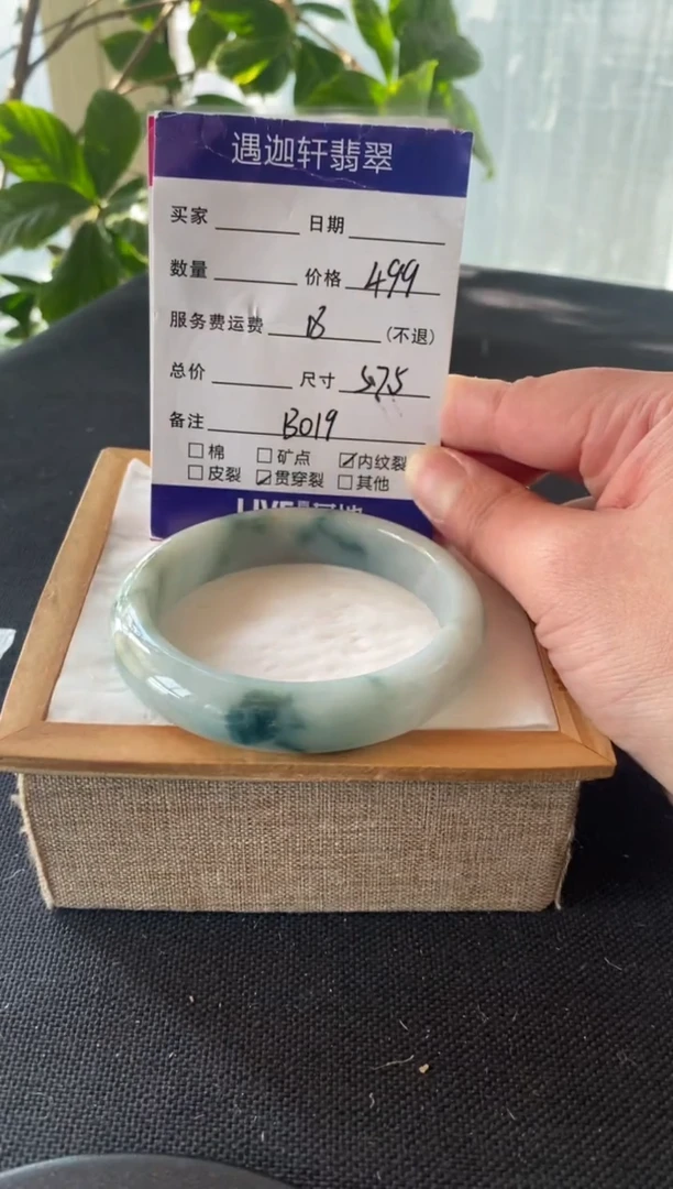 【闪购商品】翡翠手镯未镶嵌57.5圈口 B019编码
