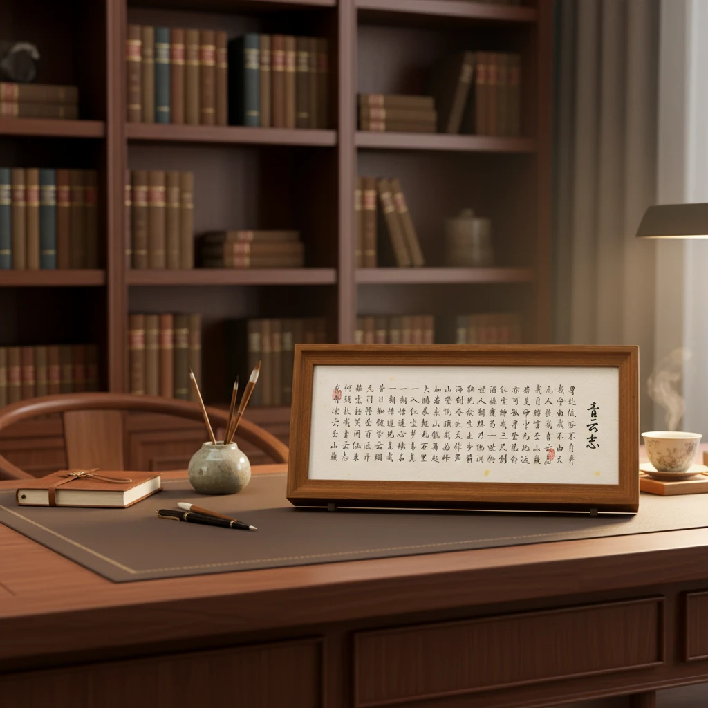 青云志书法创意相框艺术字画摆台卧室书房桌面高级摆件励志装饰画