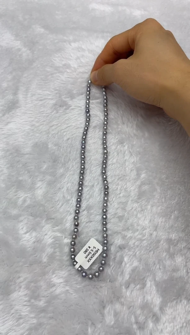 海水珍珠银S925镶嵌项链AK真多麻5-5.5mm