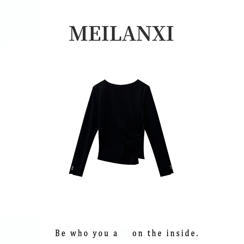 【MEILANXI】【精致长袖】25秋季新款天丝醋酸时尚休闲女款长袖上衣