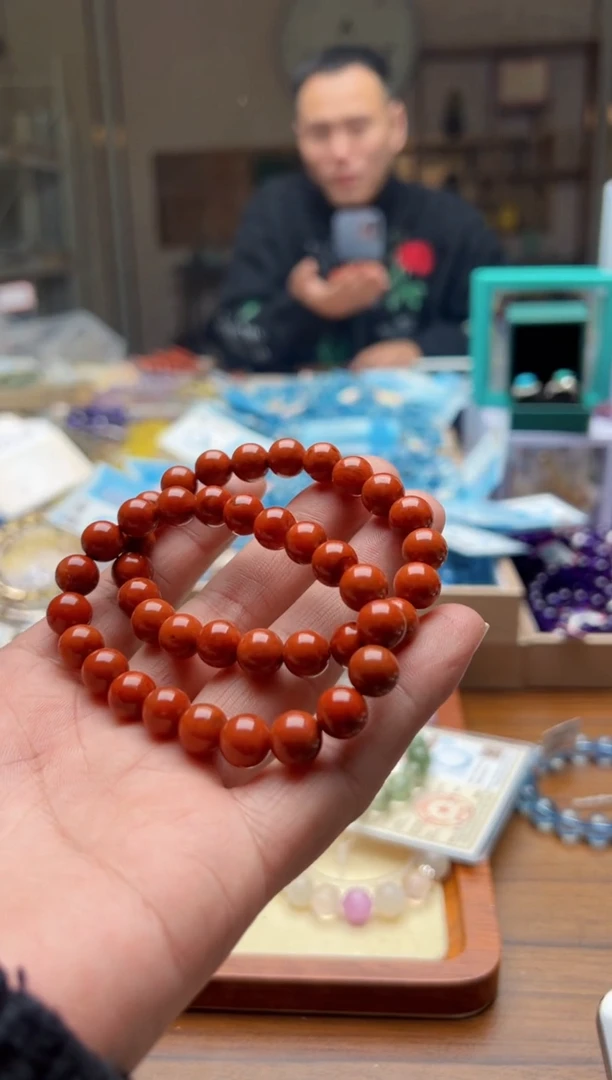 未镶嵌手链南红玛瑙013火焰纹南红手链9mm+