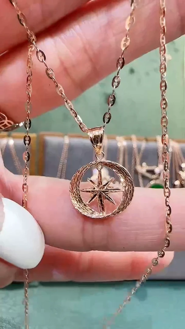 【闪购商品】18K金吊坠(不含链)18K金八芒星吊坠