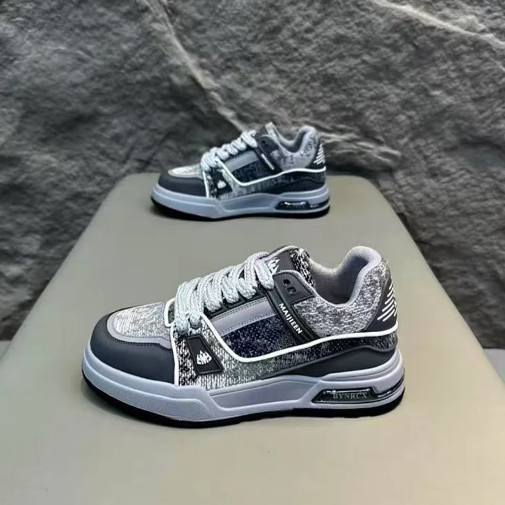 2025秋季新款潮牌运动鞋男款百搭休闲鞋男生鞋子潮鞋透气厚底增高