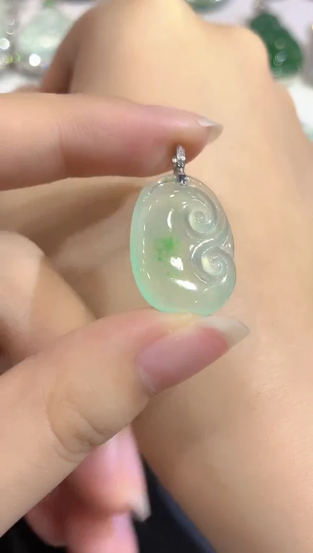 吊坠(不含链)18K金镶嵌翡翠60-吊坠