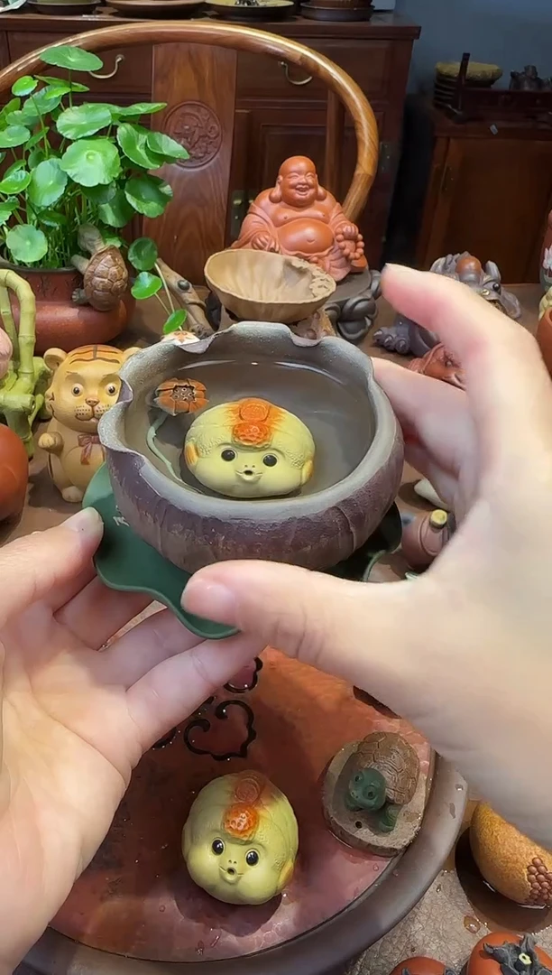 紫砂茶宠泡泡鱼三件