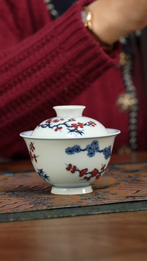 【闪购商品】阳春白雪 松竹梅一代盖碗