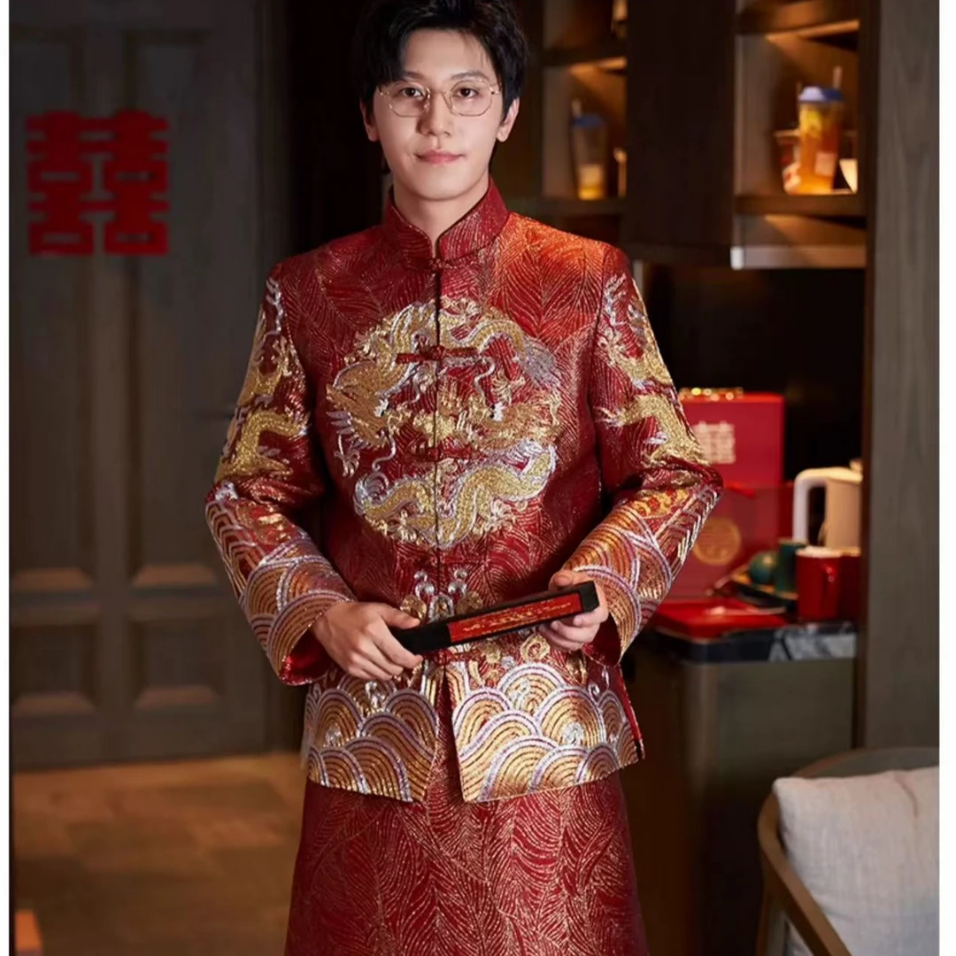 男士秀禾服2025年新款中式新郎接亲出门结婚礼服唐装中式婚服高级