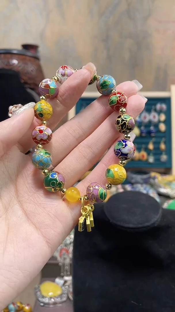 非遗景泰蓝手串1.2 多宝色