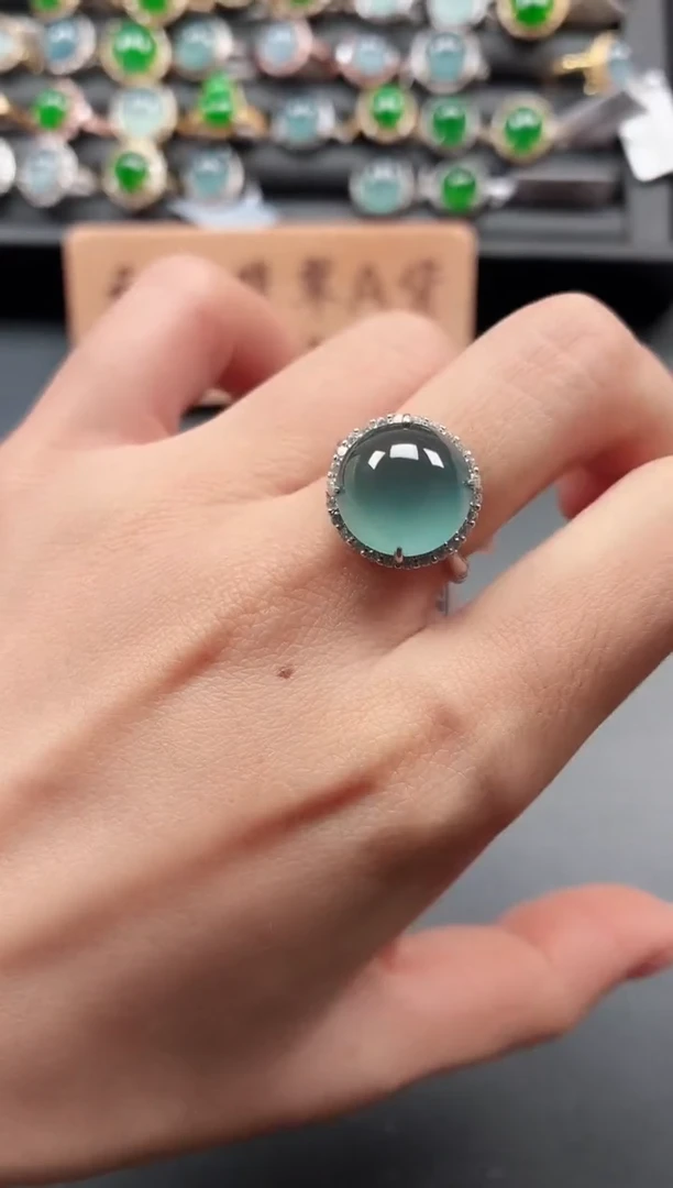 银S925镶嵌戒指翡翠111111