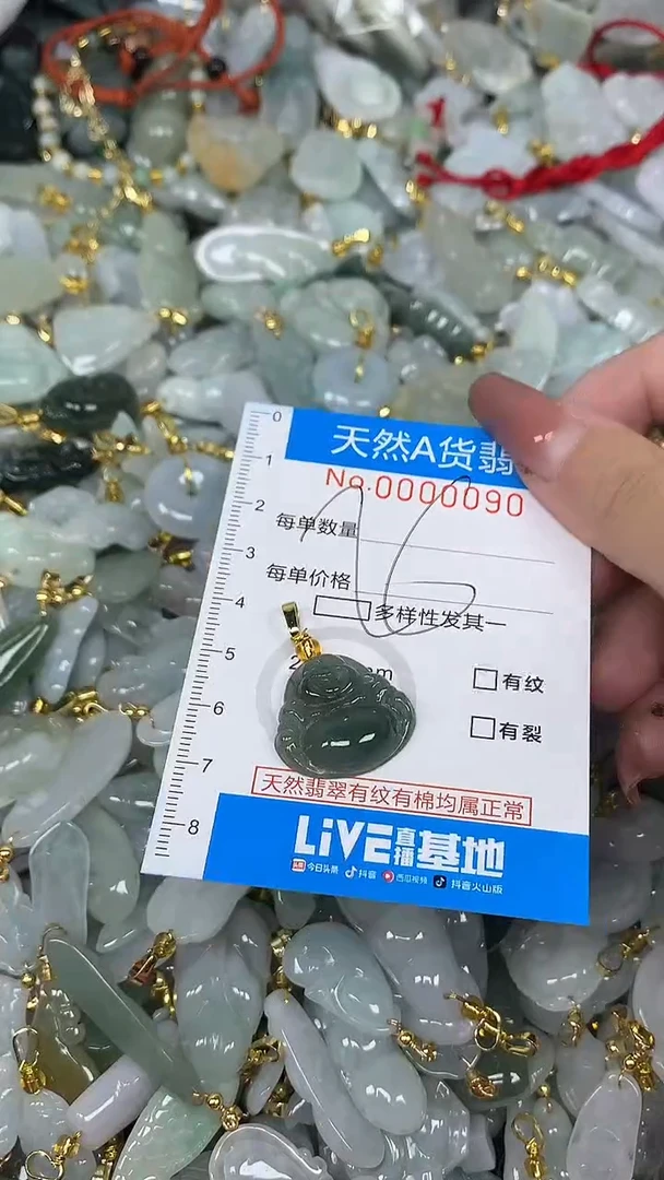 翡翠未镶嵌颈饰净货挂件-0090