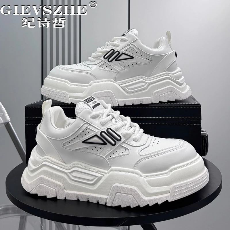 纪诗哲男鞋百搭潮流透气运动鞋子男款时尚厚底休闲鞋轻便软底板鞋