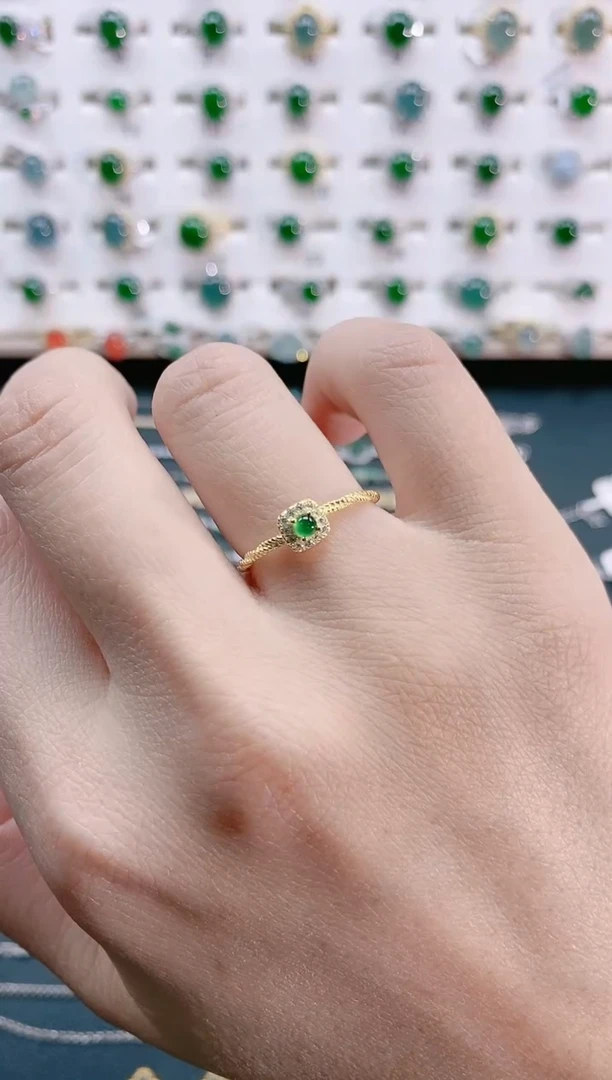 【闪购商品】翡翠戒指银S925镶嵌天然翡翠