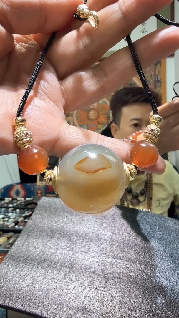 【闪购商品】玛瑙/玉髓颈饰未镶嵌糖球29