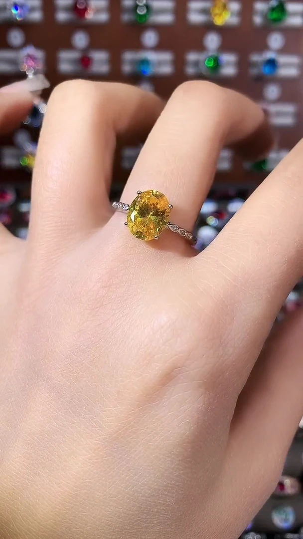 银S925镶嵌戒指碧玺810