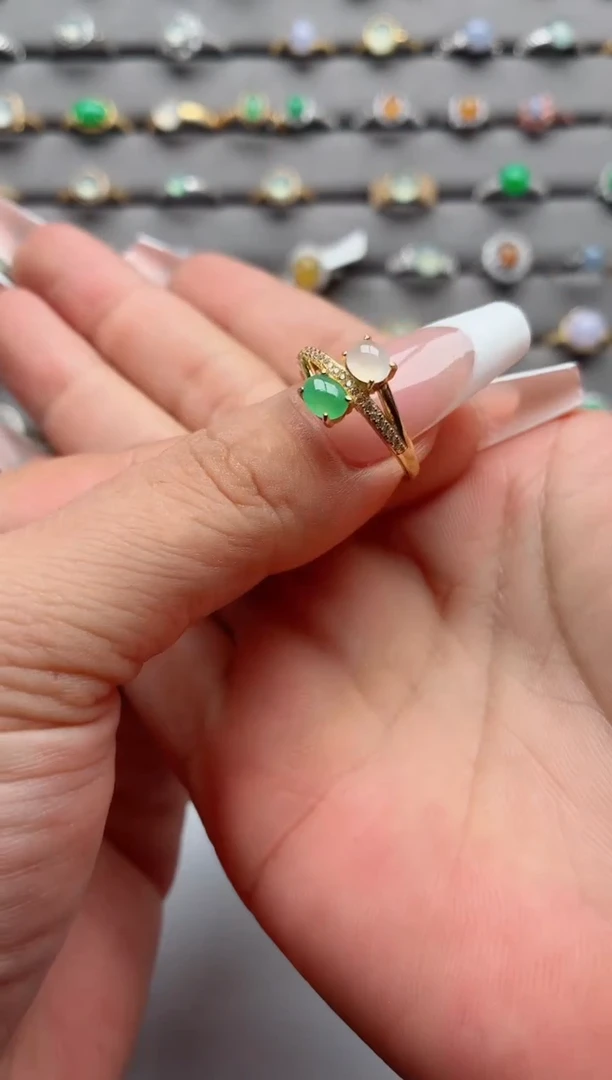 银S925镶嵌戒指翡翠.