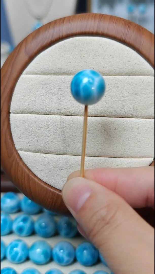 针钠钙石（海纹石）未镶嵌珠宝半成品胖*坨多样性发其一