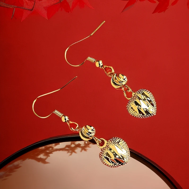 【乐乐甄选】 国潮百搭款流行合金耳饰爱心耳坠（ZL70715）