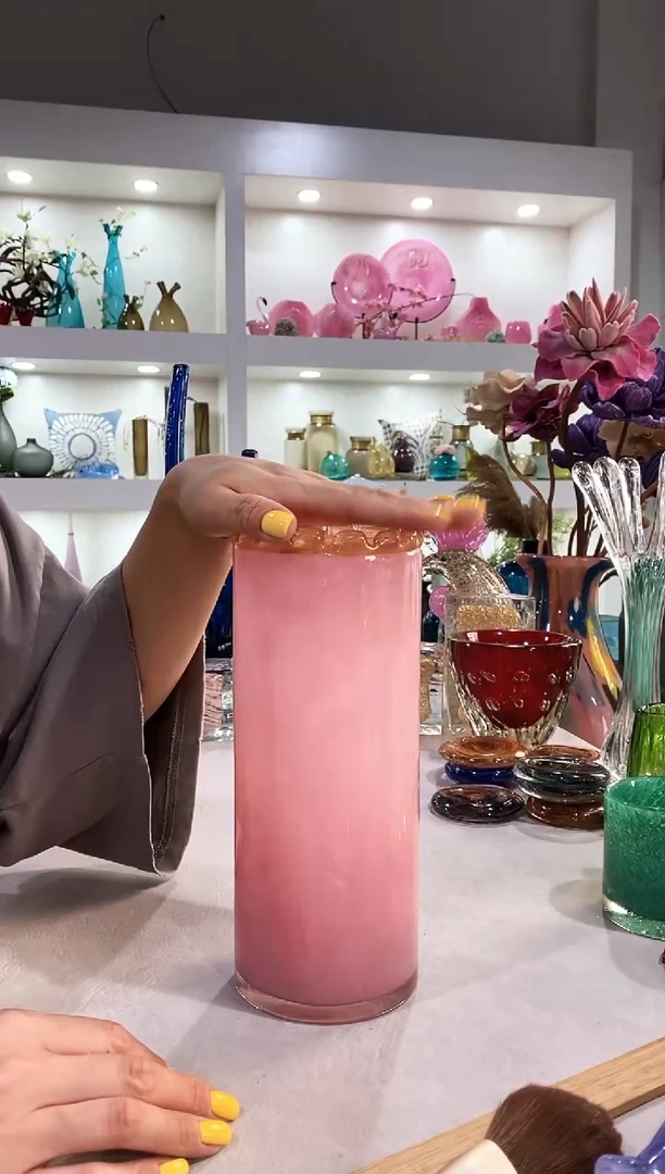 红**福慕忆家手作琉璃花瓶