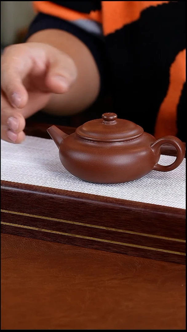 茶壶紫砂扁玉壶底槽青