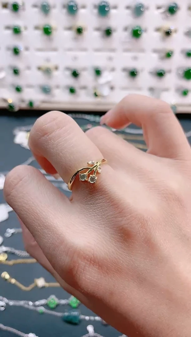 【闪购商品】翡翠戒指银S925镶嵌天然翡翠