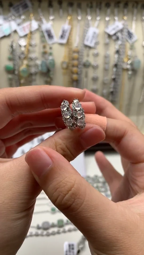 银S925镶嵌戒指翡翠耳饰1