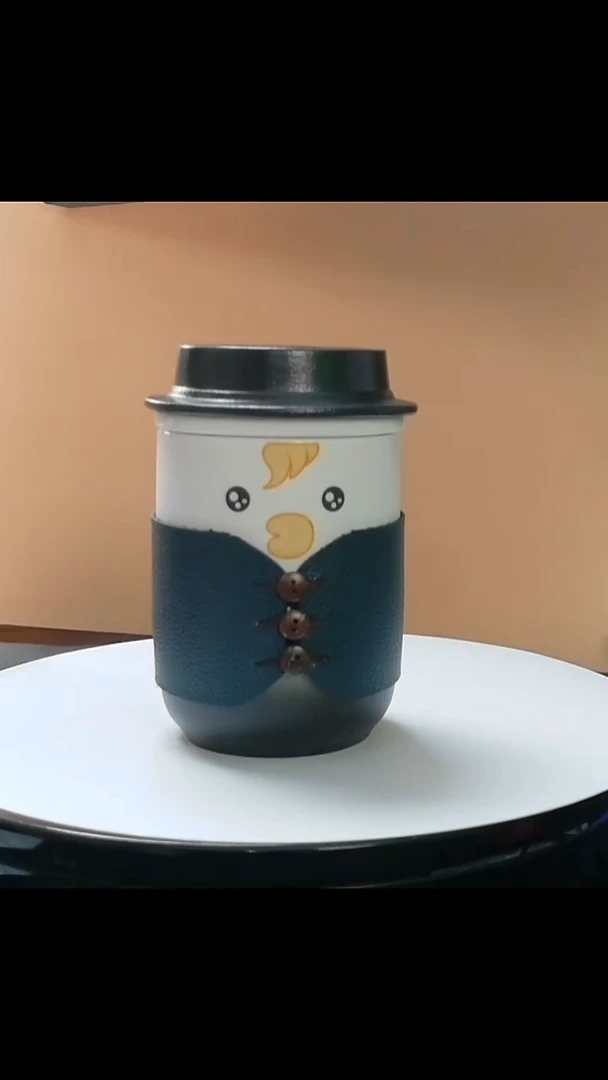 办公杯萌宠茶水分离杯礼盒装