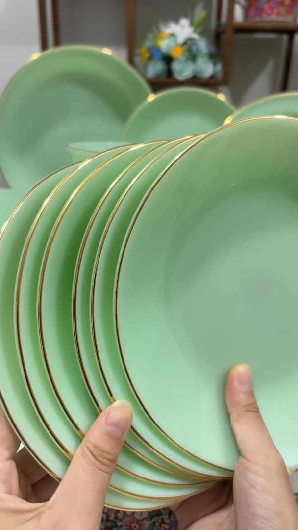 8英寸深盘6个  玉瓷【贝美】