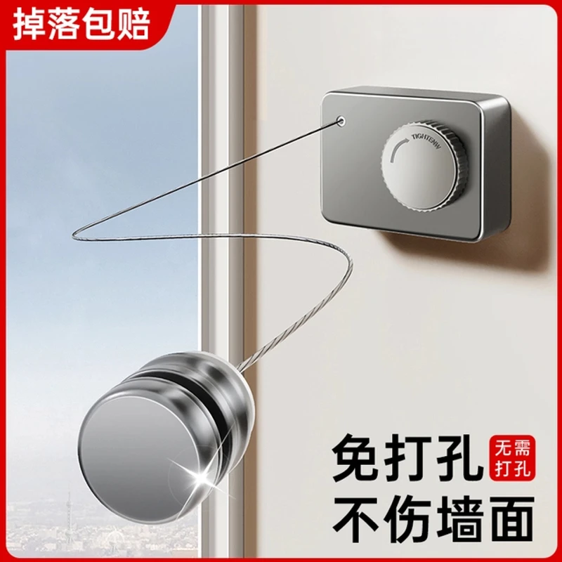 高品质隐形晾衣绳室内免打孔阳台伸缩晾衣神器卫生间晾衣架钢丝绳