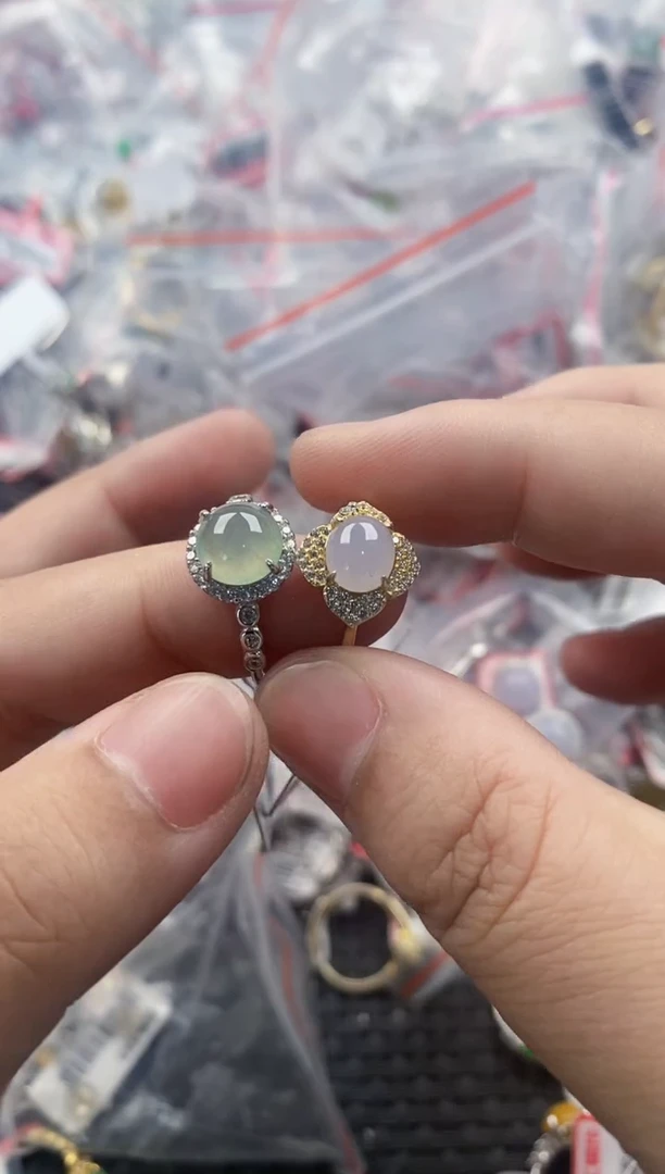 银S925镶嵌戒指翡翠333   2