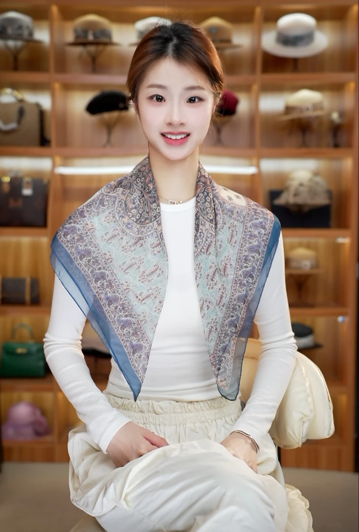 p17 木棉树 2025年夏季 西丽纱70*70 左右方巾夏季防晒小方巾