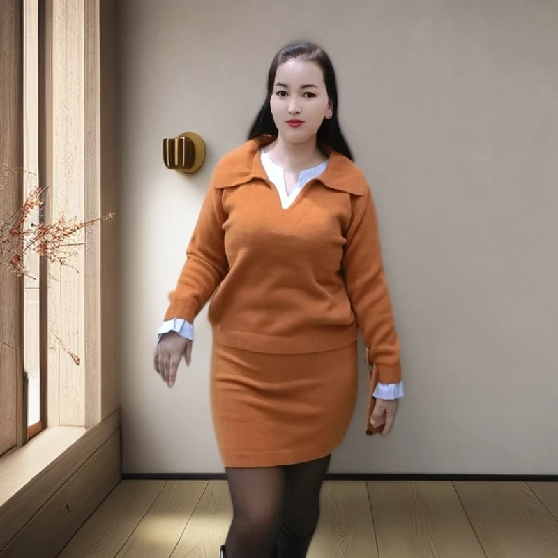 两件套上衣+裙子宽松