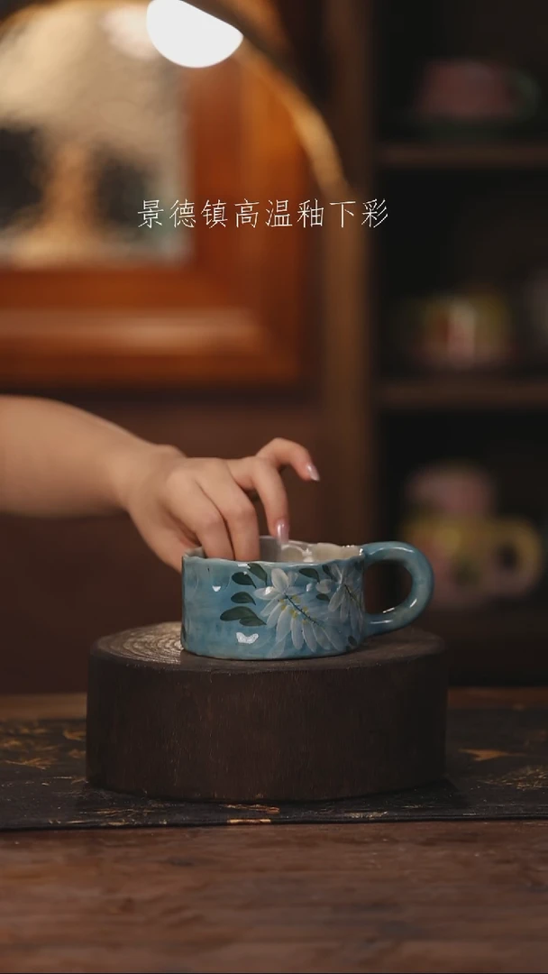 陶瓷景德镇高温釉下手绘陶瓷376