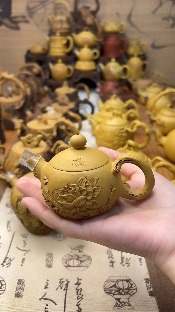 茶壶紫砂禹*鸟语花香小品壶