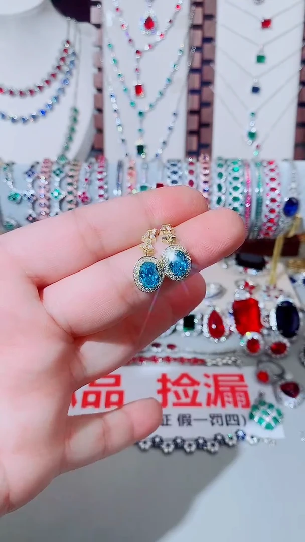 未镶嵌托帕石耳饰托帕石耳钩