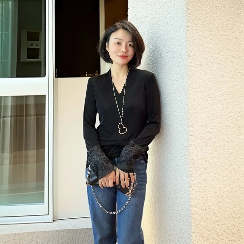 【TANTAN】显瘦气质长袖百搭修身T恤#308