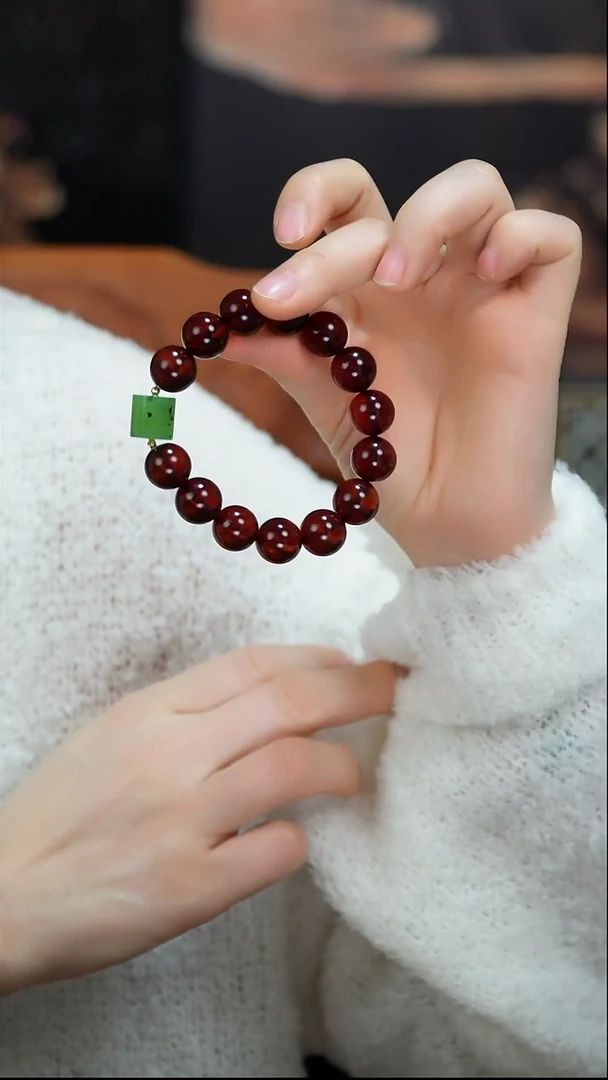 手串血珀未镶嵌天然血珀手串